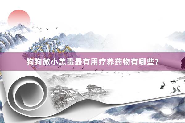 狗狗微小恙毒最有用疗养药物有哪些？